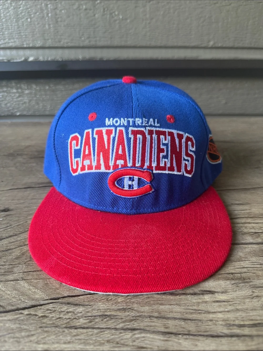 Mitchell & Ness Montreal Canadiens Blue and Red Snapback Hat adjustable